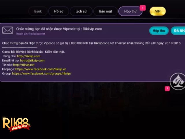 Vô Vàng Giftcode Rik88 Dành Cho Cược Thủ 6 04 bước nhận khuyến mãi giftcode Rik88