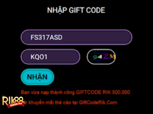 Vô Vàng Giftcode Rik88 Dành Cho Cược Thủ 4 Nhận mã giftcode Rik88 từ nhà phát hành