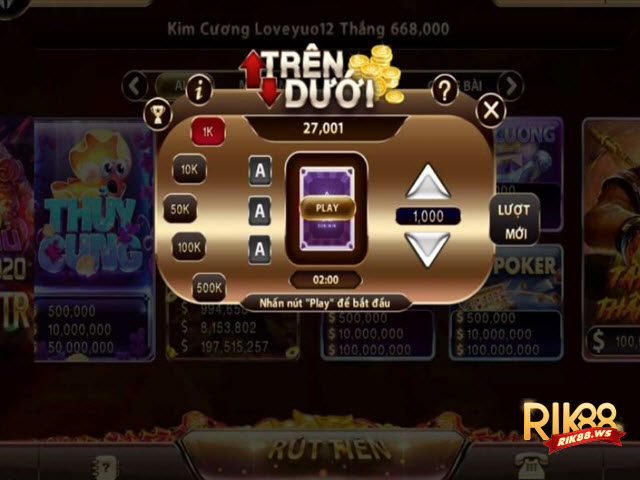 Cách chơi Trên dưới Rik88