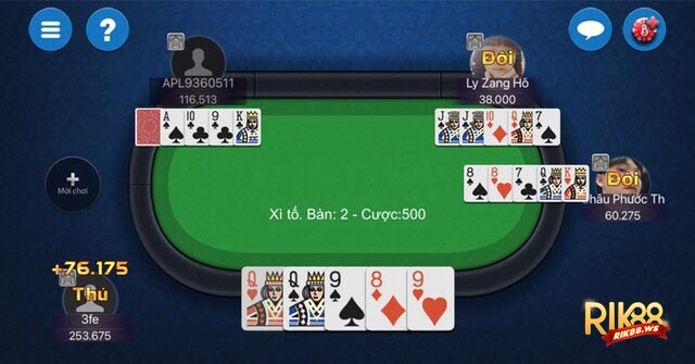 Đặt cược và trải nghiệm xì tố tại cổng game Rik88