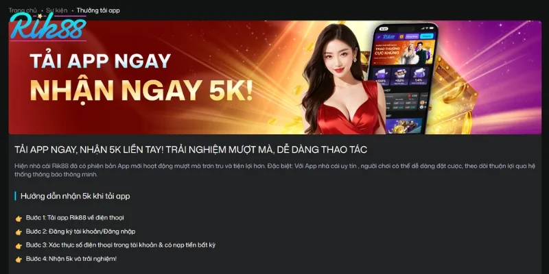 Cách tải app Rik88 chơi game tiện lợi